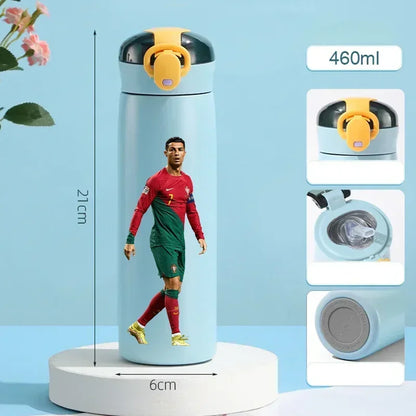 460ML Football Water Bottle with Straw