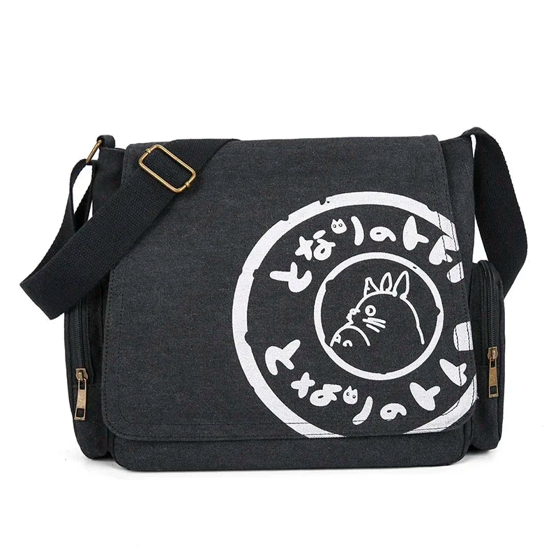 Vintage Cartoon Women Canvas Messenger Bag