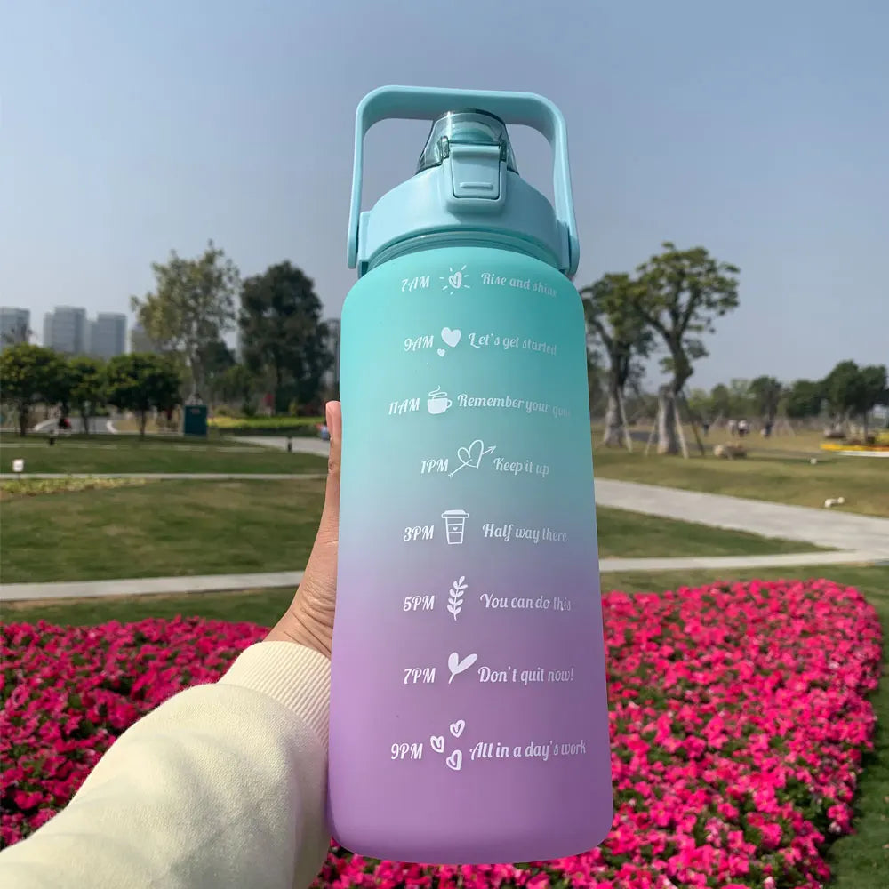 Motivational Water Bottle – Time Marker & Straw | 1L BPA-Free Sports Bottle | UnivibeShop