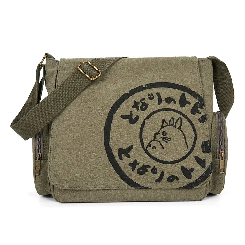Vintage Cartoon Women Canvas Messenger Bag