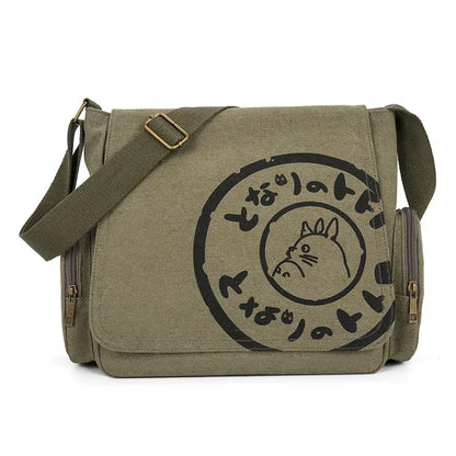 Vintage Cartoon Women Canvas Messenger Bag
