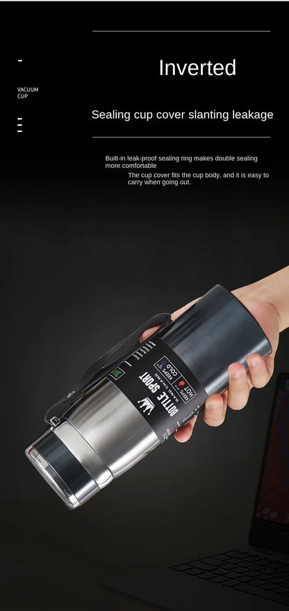 1L Stainless Steel Thermal Water Bottle – Hot & Cold Insulated Travel Thermos UniVibeshop.com