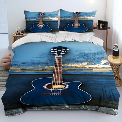 3D Classical Guitar Electric Guitar Comforter Bedding Set