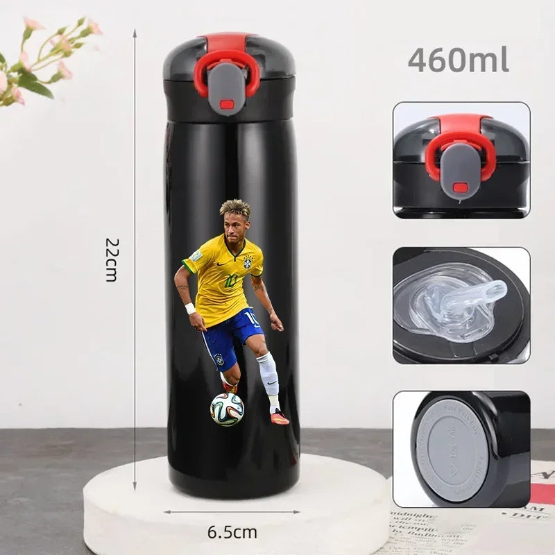 460ML Football Water Bottle with Straw