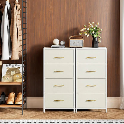 Modern Chest of Drawers – 4-Drawer Dresser with Wood Top for Bedroom, Dorm, or Nursery