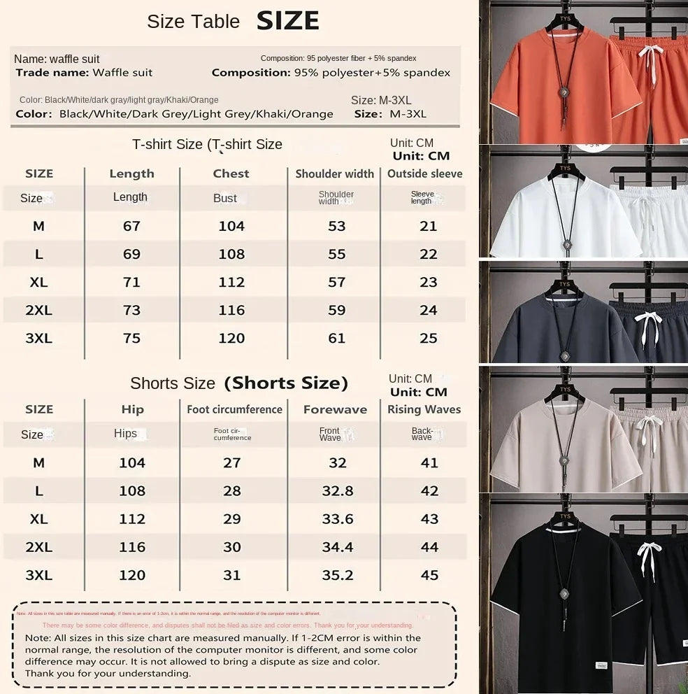 Men’s Summer Sports Set – Casual Short Sleeve T-Shirt & Shorts Outfit