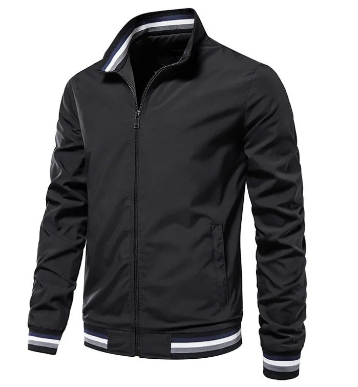 UniVibe Men’s Bomber Jacket Casual Embroidered Zip-Up Outerwear