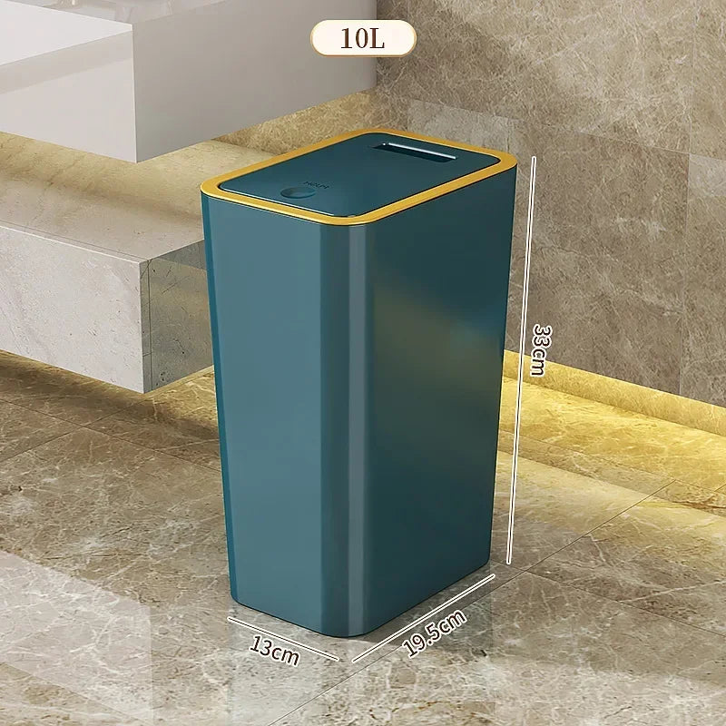 10L Odor-Proof Trash Can – One-Touch Lid | Space-Saving Bathroom & Kitchen Bin | UnivibeShop