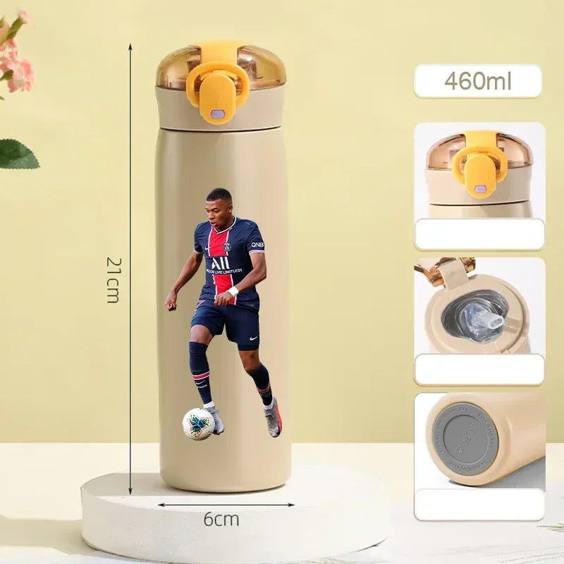 460ML Football Water Bottle with Straw