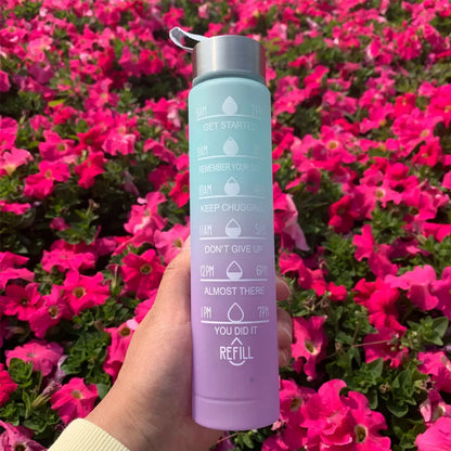 Motivational Water Bottle – Time Marker & Straw | 1L BPA-Free Sports Bottle | UnivibeShop