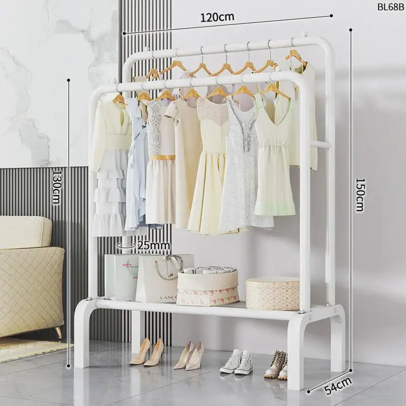 Space-Saving Floor Standing Clothes Drying Rack – Multipurpose Hanger for Dorm, Balcony & Indoor Use