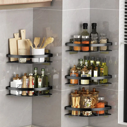 Wall-Mounted Aluminum Bathroom Shelf – Sleek Shower Organizer