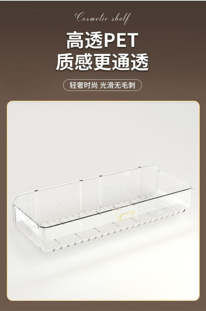 No-Punch Wall Shelf – Waterproof Bathroom Storage Rack (White)