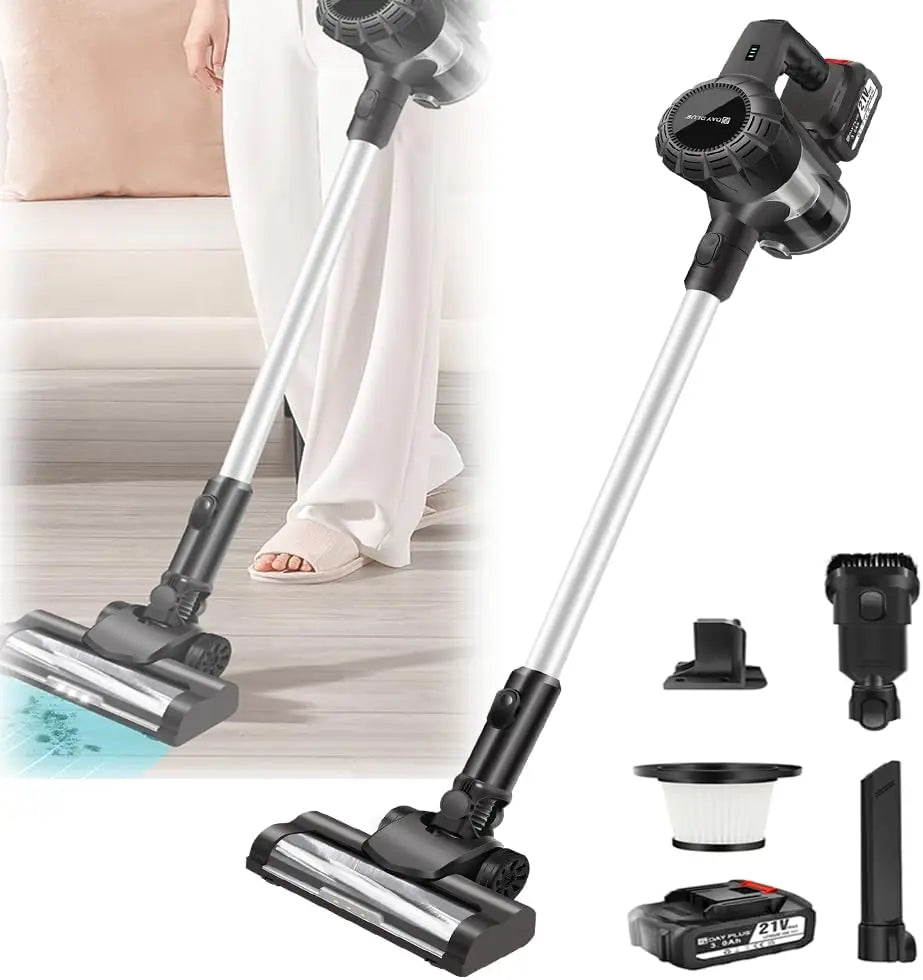 BRIEFNESS 3-in-1 Cordless Vacuum Cleaner Powerful Stick Vacuum Rechargeable Handheld Upright Vacuum Cleaner