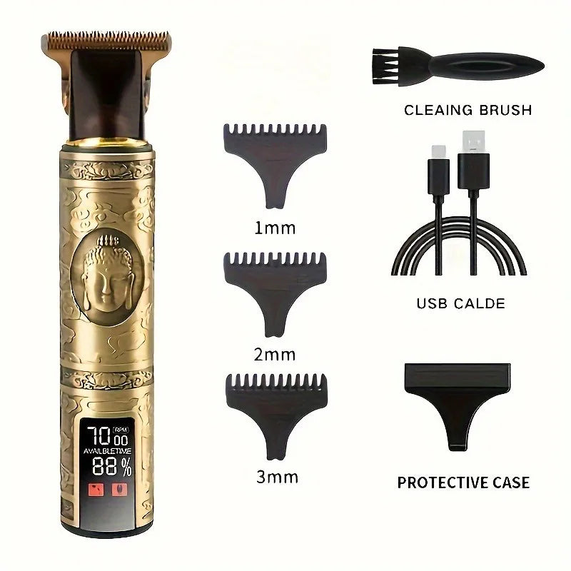 T9 Professional Electric Razor – Pure Metal Body Hair Trimmer for Barbers & At-Home Grooming
