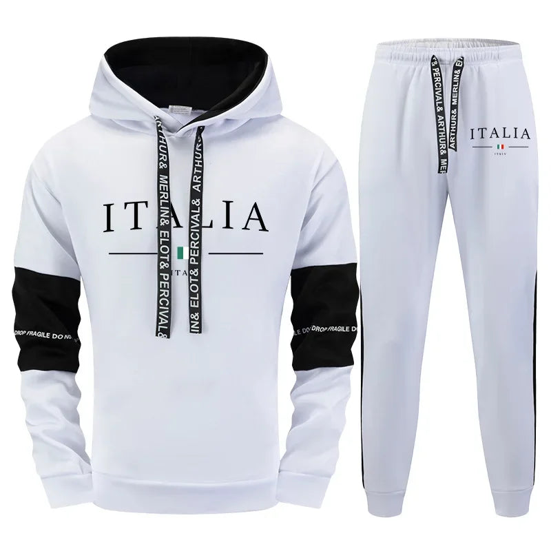 Mens Tracksuit Outdoor Quality Autumn Winter Simple Casual Sports Hooded Single Sweatshirts And Sweatpant Comfort Sports Fitness