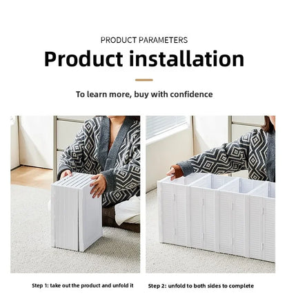Foldable Shoe Organizer – No Assembly Stackable Dustproof Space-Saving Cabinet for Dorm or Home