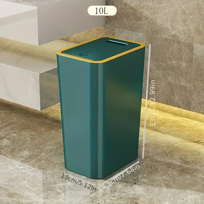 10L Odor-Proof Trash Can – One-Touch Lid | Space-Saving Bathroom & Kitchen Bin | UnivibeShop