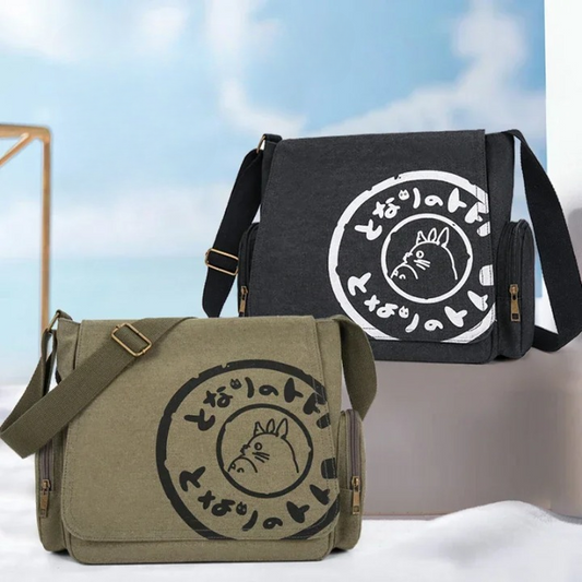Vintage Cartoon Women Canvas Messenger Bag