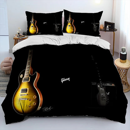 3D Classical Guitar Electric Guitar Comforter Bedding Set