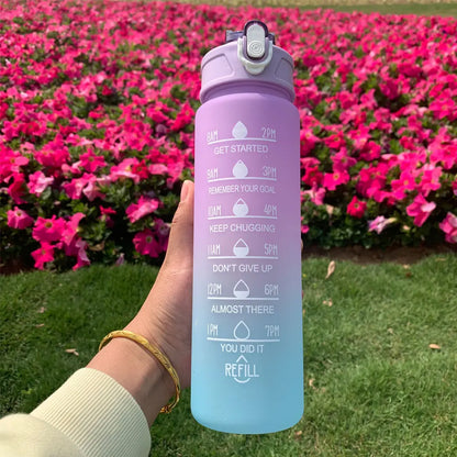 Motivational Water Bottle – Time Marker & Straw | 1L BPA-Free Sports Bottle | UnivibeShop