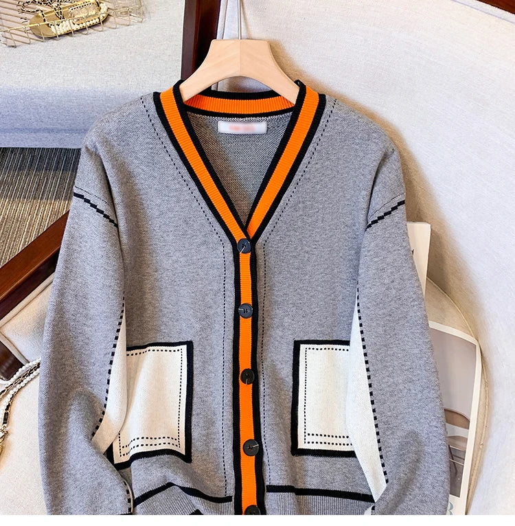 UniVibe Oversized Knit Cardigan Women’s V-Neck Sweater Jacket