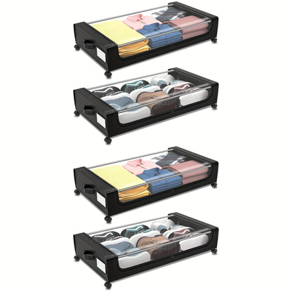 Rolling Underbed Storage Lockers – Space-Saving Pull-Out Containers with Wheels for Dorms & Small Rooms