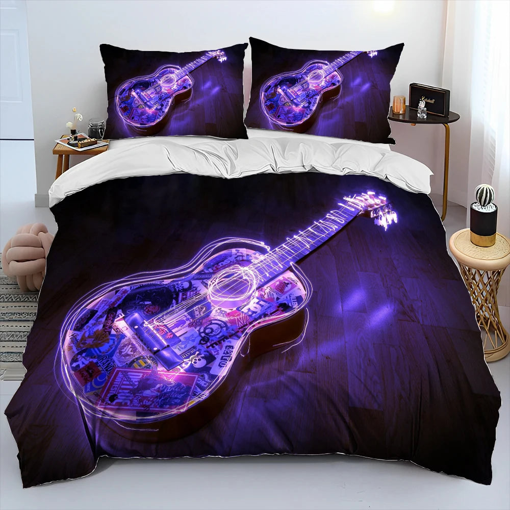 3D Classical Guitar Electric Guitar Comforter Bedding Set