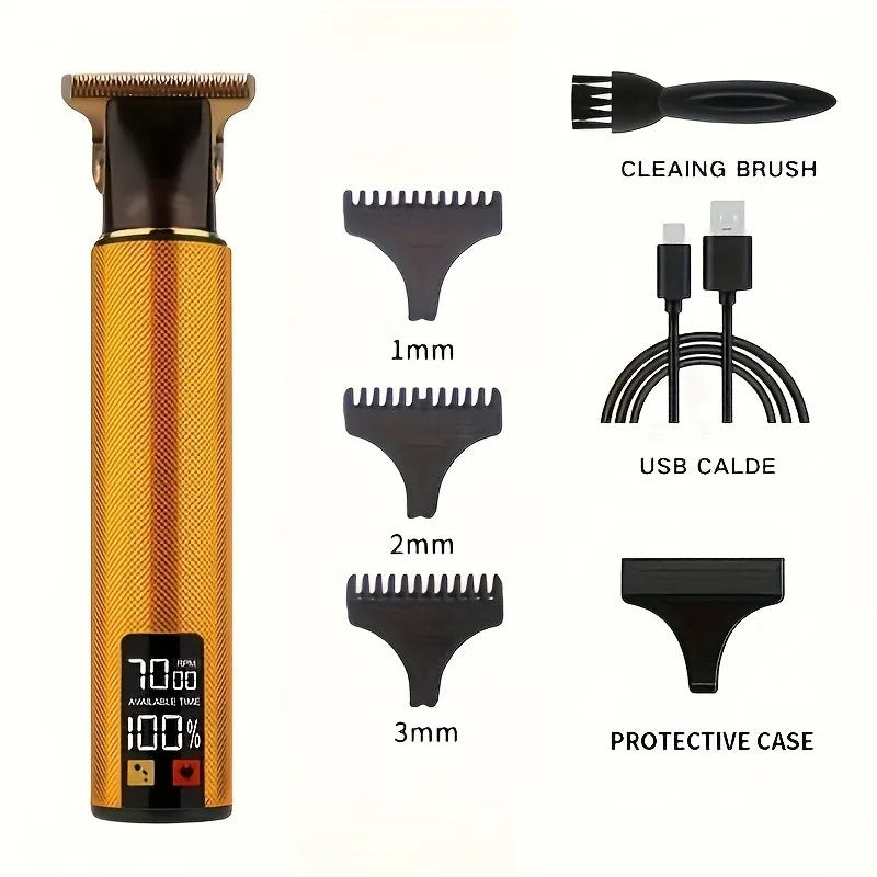 T9 Professional Electric Razor – Pure Metal Body Hair Trimmer for Barbers & At-Home Grooming