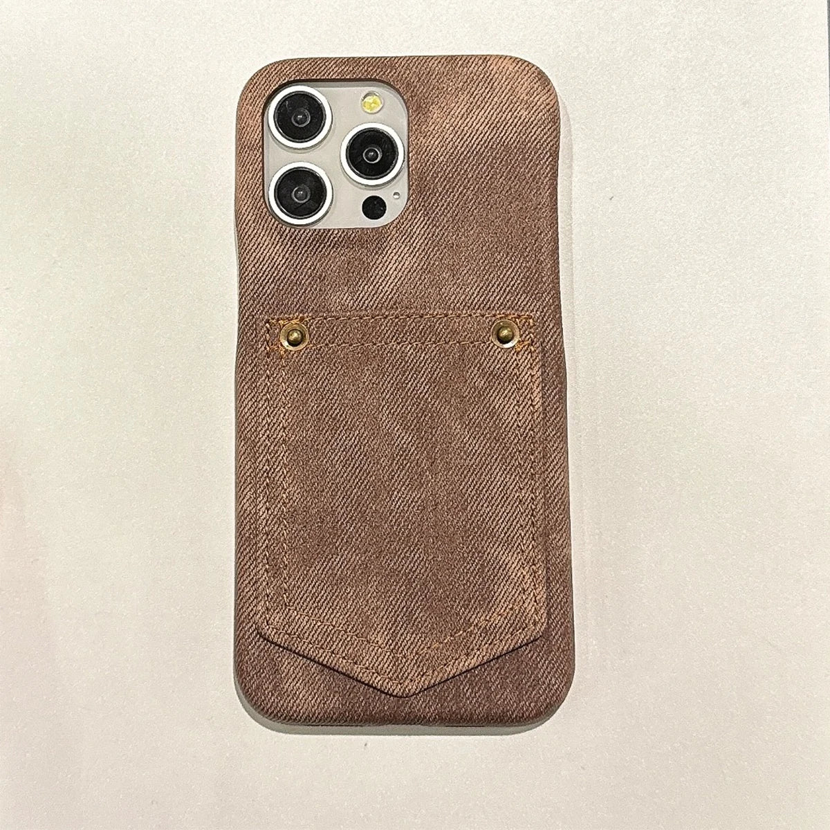 Luxury Denim Leather Card Bag Case For iPhone