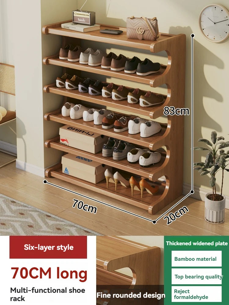 Wooden Multi-Layer Shoe Rack Organizer – Compact Dorm & Apartment Storage Shelf