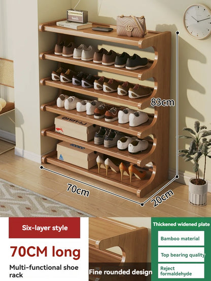 Wooden Multi-Layer Shoe Rack Organizer – Compact Dorm & Apartment Storage Shelf