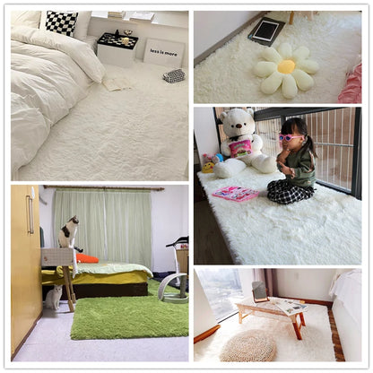 White Fluffy Hall Carpet