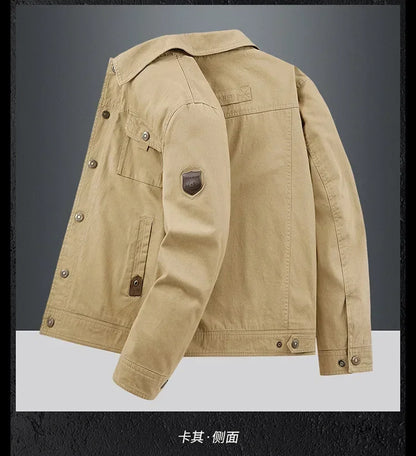 Men’s Cargo Bomber Jacket – Casual Streetwear, Windproof, British Style