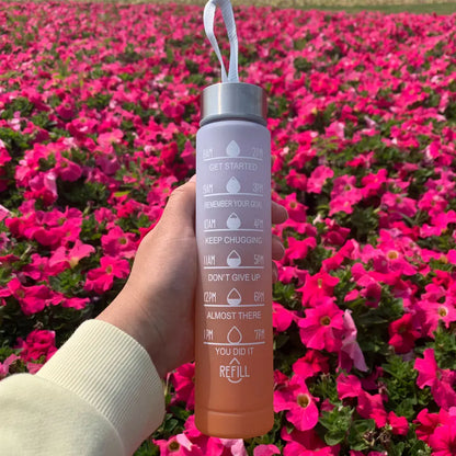 Motivational Water Bottle – Time Marker & Straw | 1L BPA-Free Sports Bottle | UnivibeShop