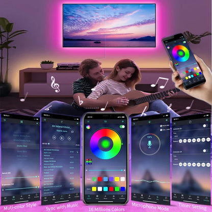 RGB LED Strip Lights – App + Bluetooth Control | UnivibeShop