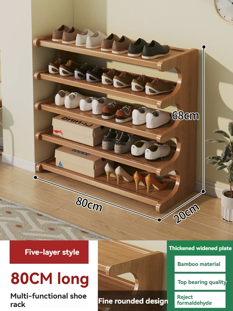 Wooden Multi-Layer Shoe Rack Organizer – Compact Dorm & Apartment Storage Shelf