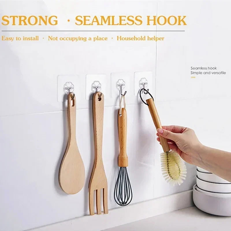 Clear Self-Adhesive Hooks (6-Pack) – Multi-Purpose Wall Hangers