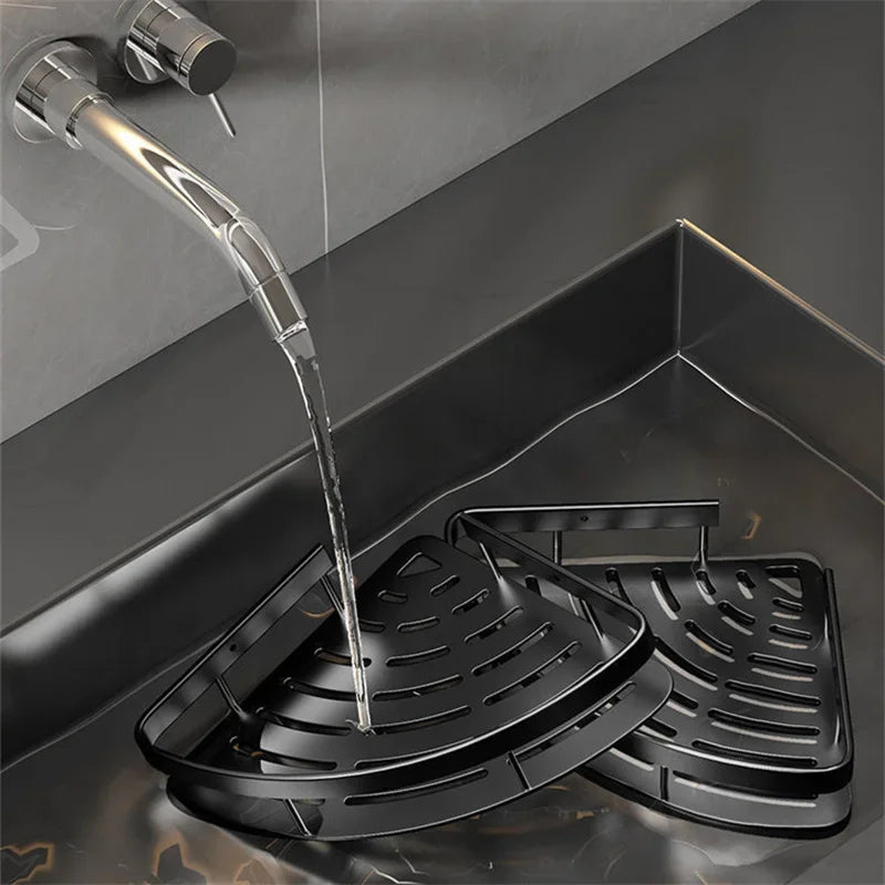 Wall-Mounted Aluminum Bathroom Shelf – Sleek Shower Organizer