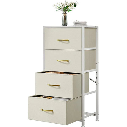 Modern Chest of Drawers – 4-Drawer Dresser with Wood Top for Bedroom, Dorm, or Nursery