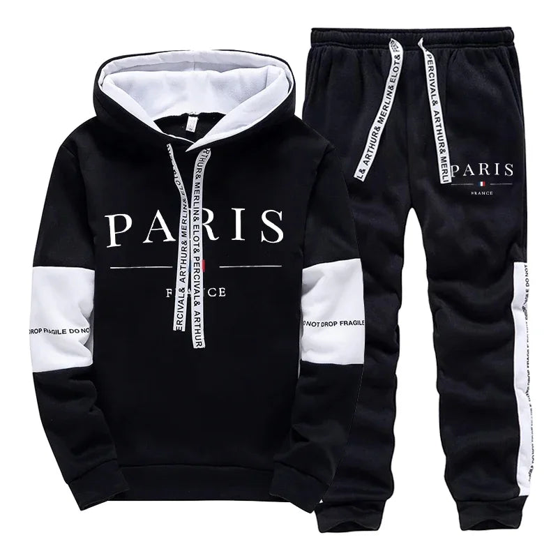 Paris Hoodie & Jogger Set – Men’s Casual Sportswear Tracksuit | UnivibeShop