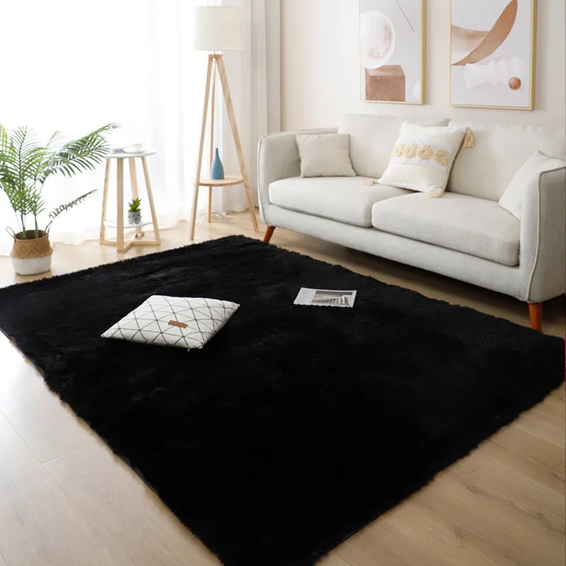 White Fluffy Hall Carpet