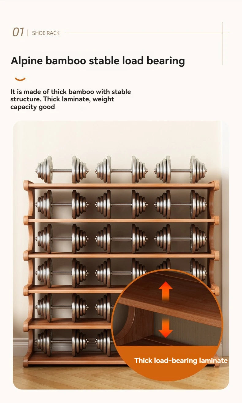 Wooden Multi-Layer Shoe Rack Organizer – Compact Dorm & Apartment Storage Shelf
