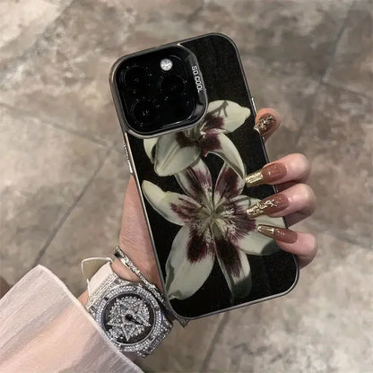 Oil Painting Lily Flower Retro Pattern Phone Case