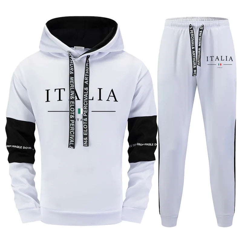 Mens Tracksuit Outdoor Quality Autumn Winter Simple Casual Sports Hooded Single Sweatshirts And Sweatpant Comfort Sports Fitness