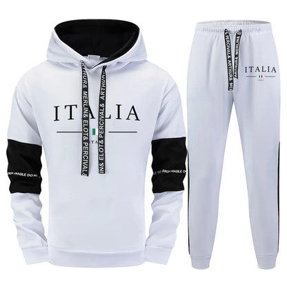 Mens Tracksuit Outdoor Quality Autumn Winter Simple Casual Sports Hooded Single Sweatshirts And Sweatpant Comfort Sports Fitness