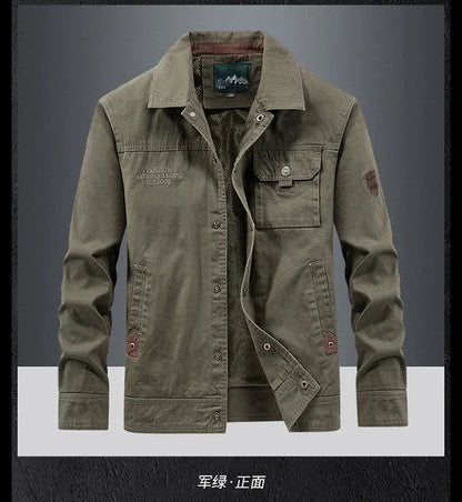 Men’s Cargo Bomber Jacket – Casual Streetwear, Windproof, British Style