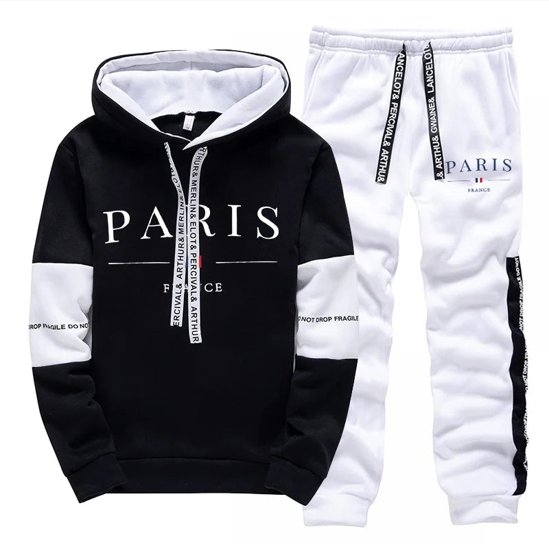 Paris Hoodie & Jogger Set – Men’s Casual Sportswear Tracksuit | UnivibeShop