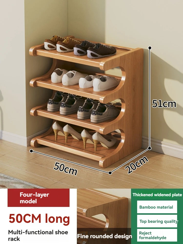 Wooden Multi-Layer Shoe Rack Organizer – Compact Dorm & Apartment Storage Shelf