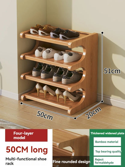 Wooden Multi-Layer Shoe Rack Organizer – Compact Dorm & Apartment Storage Shelf